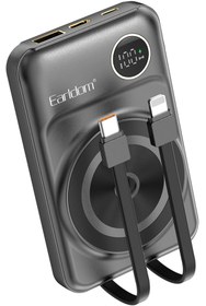 Resim Earldom PD28 10.000 mAh 22.5W Kablosuz Şarjlı Dijital GöstergeliPD Hızlı Şarj Mini Powerbank 
