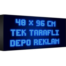Resim Depo Tabela Reklam Mavi Kayan Yazı LED Tabela 48 x 96 cm Tek Taraflı Depo Reklam Tabela 