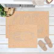 Resim Bluenity Lux Cotton Semen 2'li Banyo Paspası - Pudra - 50x80 cm + 40x50 cm 