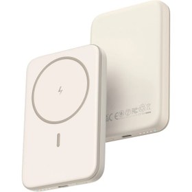 Resim Magsafe Wireleess Kablosuz Powerbank 5000 Mah Taşınabilir Şarj Cihazı, Type-c Girişli Apple Uyumlu iPhone Için 5000 Mah 