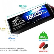 Resim Leopard Power 16000 mAh 22.2V 6S 25C UAV & Multirotor Lityum Polimer Lipo Batarya Pil XT150 Plug 