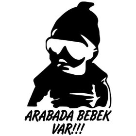 Resim Arabada Bebek Var Cool - Araç, Oto, Laptop, Duvar Uyumlu Sticker 40 60 Cm 