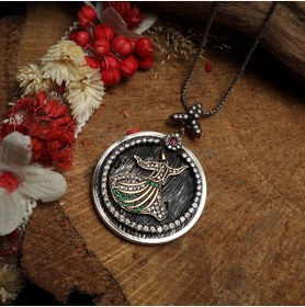 Resim Sima Silver Semazen Mevlana Model Otantik Madalyon Gümüş Kolye Takı 