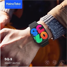 Resim Haino Teko SQ-9 Gerçek Amoled Ekran Android İos HarmonyOs Uyumlu 3 Kordonlu Akıllı Saat Siyah 