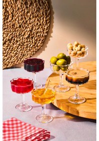 Resim 6 Lı Cam Ayaklı Kahve Yanı Lokumluk Kahvaltılık Kase Sunumluk 50m 