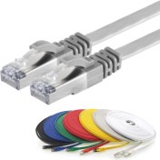 Resim IRENIS CAT7 Yassı FTP Ethernet (Network, LAN) Kablosu, Gri, 7.50 metre 