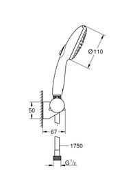 Resim Grohe Tempesta 110 El Duş Seti, 2 Akışlı Krom, 27601003 Krom 
