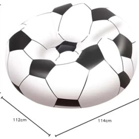 Resim Up In & Over Beanless Futbol Topu Koltuğu, 114 x 112 x 66 Cm, Futbol Hava Koltuğu, Siyah/beyaz 