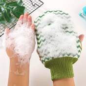 Resim Yetişkinler, Erkekler ve Kadınlar İçin Güçlü Temizlik Eldiveni, Ölü Deri Temizleme Spa Eldiveni, Çift Taraflı Dalga Desenli Peeling Banyo Eldiveni 