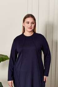 Resim Kadın Büyük Beden Nervürlü Takım - Gri / 2XL 
