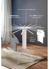 Resim House Plus Hely Açılıp Kapanabilir 360 Dönebilen Kurutmalık Askısı Krem Krt57058 Krem 