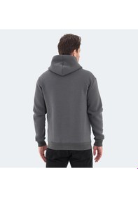 Resim Slazenger VONDA Erkek Fermuarlı Kapüşonlu Cepli Koyu Gri Sweatshirt 