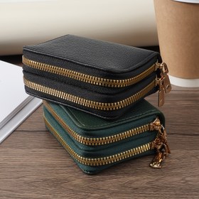 Resim Kadın Minimalist Kısa Cüzdan, Düz Renkli Madeni Para Cüzdanı, Fermuarlı Kart Tutucu, Çok Yönlü Küçük Depolama Çantası 