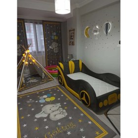 Resim Puf Bebe 90X190 Mdf Arabalı Çocuk Yatağı (Yatak Dahildir) 