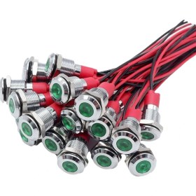 Resim Dadata 20PCS 6mm Metal LED Uyarı Göstergesi Işık Sinyal Lambası Pilotu Telli 3V Yeşil ile Ekran Işıkları (Yurt Dışından) 