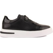 Resim Saillaker’s Sail Lakers - Siyah Deri Bağcıksız Erkek Sneaker 