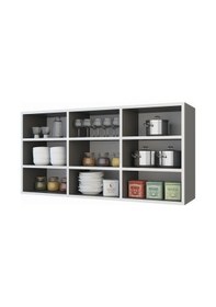 Resim Kenzlife hazır mutfak hortus22 gri 060*120*22 banyo dolabı raflı kapaksız arkalıklı 