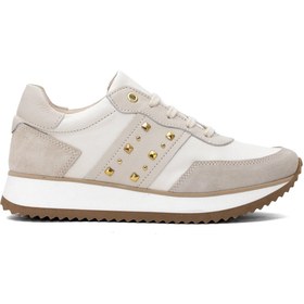 Resim Mammamia D25YA-560 Kadın Hakiki Deri Klasik Sneaker Krem 