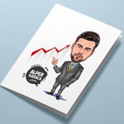 Resim İktisatçı Erkek Karikatürlü Tebrik Kartı 