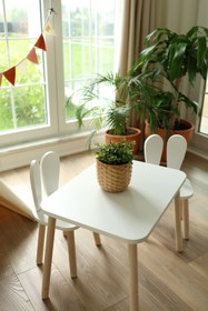 Resim The Mimar The White Masa + 2 Sandalye 