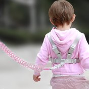 Resim Hafif Polyester Çocuk Güvenlik Tasma ile Pimli Bağlantı - Pembe Kapüşon Tasarımı, Yürüyüş ve Koşu için Çok Fonksiyonlu, Güvenlik Ekipmanları|Oyunlu Tasarım|Ayarlanabilir Askı 