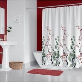 Resim Banyo Duş Perdesi 7766 120x200 Perde Borusu Askı Aparatı 90x130 Hediyeli 