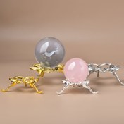 Resim 1 adet Metal Kristal Top Küre Tutucu, Cam Küre Gösteri Standı, Kelebek Tasarımı Metal Top Standı Metal Yumurta Standları Masaüstü Ofis Ev Dekoru için 