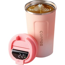 Resim Dianziye 510ml Akıllı Sıcaklık Gösteren Paslanmaz Çelik Vakumlu Termos Bardak - Sıcak/soğuk Tutar, Damlacık Sağlama, Arabada/kamp Yolunda Kullanım Yeşil 