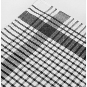 Resim Pamuklu Siyah Renkli Pöti Kareli 4'lü Kurulama Bezi, Beslenme Örtüsü, Servis Peçetesi 