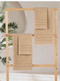 Resim 4 Lü Banyo Havlusu Seti Dora Bej - 70x140 Bej 