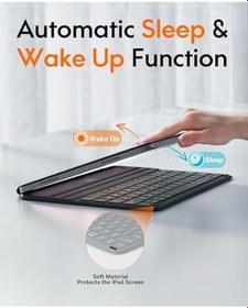 Resim Yesido Air 11 İnç M2/M3 2024/2025 Uyumlu Manyetik Magic Keyboard Folio Slim Katlanan Klavyeli Tablet Kılıf, Siyah 