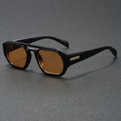 Resim 1 Çift Şık Retro Kare Gözlük - Unisex Kahverengi Lensler, Dayanıklı PC Çerçeve, Günlük Giyim İçin Uygun, Pil Olmadan 