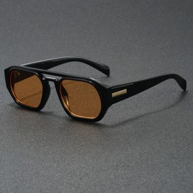 Resim 1 Çift Şık Retro Kare Gözlük - Unisex Kahverengi Lensler, Dayanıklı PC Çerçeve, Günlük Giyim İçin Uygun, Pil Olmadan 