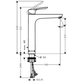 Resim Hansgrohe Logis E 230 Kumandalı Tek Kollu Çanak Lavabo Bataryası 71179000 