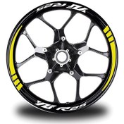 Resim Yzf R25 Yazılı Sarı Takım Jant Sticker 