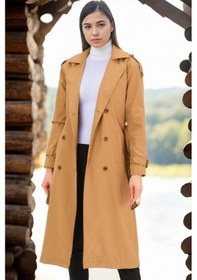 Resim Z6737 Dewberry Bayan Trençkot-koyu Camel Koyu Camel 