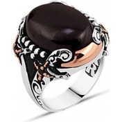 Resim 925 Ayar Gümüş Oniks Taşlı Kılıç Tasarım Erkek Yüzük - 554858745 