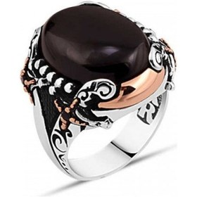 Resim 925 Ayar Gümüş Oniks Taşlı Kılıç Tasarım Erkek Yüzük - 554858745 