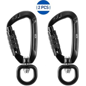 Resim Ranyeek Alüminyum 7075 Kayar Kilitleme Kanca 2 Adet - 4kn Dayanıklı, 360 Döner, Çadır-pet İlişkilendirme, Siyah C-halka 