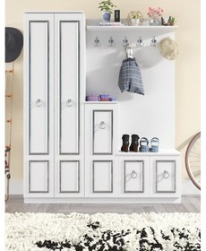 Resim Evdemo Silver Dalyan Portmanto Vestiyer Ayakkabılık 