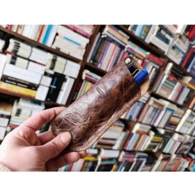Resim Mahfuz Hakiki Deri Tamamen Emeği 17,5 x 7 cm Gözlük Kılıfı - Kalem Kutu NLU404 