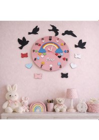 Resim Genç Kız Odası Duvar Saati Kişiye Özel Modern Ve Şık No10035 Çok Renkli 