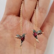 Resim 1 Çift Zarif Kadın Kanatlı Kuş Kolye Küpeler - Altın Tonlu Paslanmaz Çelik ile Sahte Zirkonya Aksesuarları, Günlük Giyim, Tarihler, Partiler ve Şenlikli Durumlar için Mükemmel - Harika Tatil Hediyesi, Parti Aksesuarları | Şık Tarz | Zirkonya Süslemeleri, Kuş Küpeleri 
