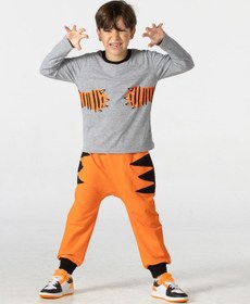 Resim Casabony Tiger Paws Turuncu Pantolon+T-Shirt Takım-Turuncu 