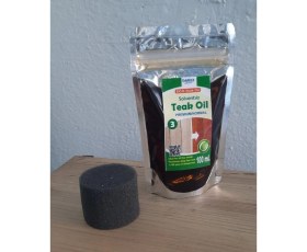 Resim Taus Marine Eco-Teak Oıl / Premıum Normal (Solventsiz Natürel Tik YAĞI)100ML ve uygulama süngeri 