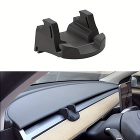 Resim 2025 için for TESLA Model 3, 2024-2025 için for TESLA Model 3 Highland ve 2025 Yeni Model Y Juniper Aksesuarları ile uyumlu Silikon Braketi ile Araba Telefon Tutucu 