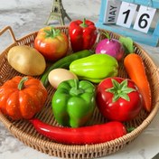 Resim 12 adet, Yapay Meyve Sebze, Simülasyon Domates, Salatalık, Biber, Balkabağı, Havuç, Soğan ve Patlıcan, Ev Dekorasyonu Mağaza Önü Dekorasyonu, Meyve Sebze Meyve Tabağı Kase Süsü, Mutfak Restoran Masa Dolap Parti Dekoru 