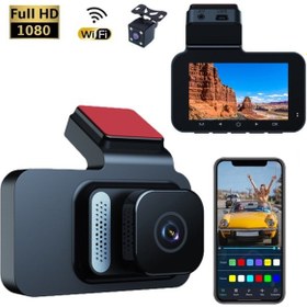 Resim Y02 1080p Full Hd 1,47 İnç Wifi Araç İçi Kamera - Ön-arka 2 Kameralı Araç Kamerası 