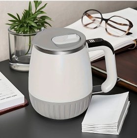 Resim Meridiangoods Beyaz Tam Otomatik Portatif Usb Şarjlı 316 Paslanmaz Çelik Blender. 