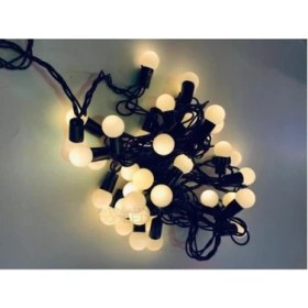 Resim Efe Avm 5 Metre 28 LED Fişli Sarı Işık Mini Top LED Siyah Kablo 